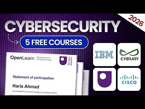 5 FREE Cybersecurity Courses with Certificates | Learn Cybersecurity for Free in 2026