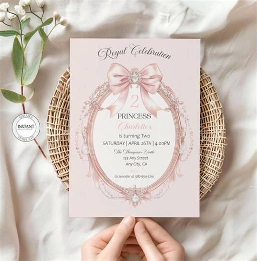 Princess Birthday Invitation Editable Template Royal Celebration Princess Birthday Party Invite Digital Download Printable - Etsy Canada