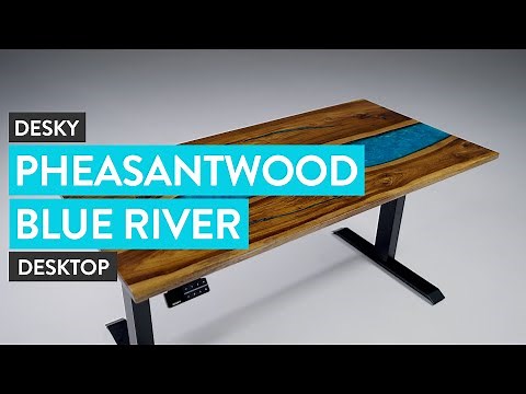 Desky Pheasantwood Blue River Resin Desktop