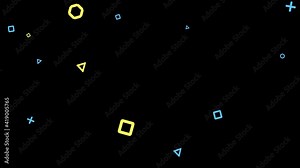 Looped simple geometric shapes overlay with alpha channel Stock Video