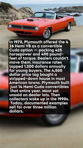 The Hemi Cuda Convertible Nobody Wanted in 1970 #shorts #automobile #cars