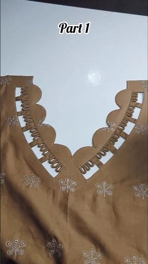 Beautiful Designer Neck Cutting & Stitching Tutorial | Easy Scallop Neck Design #shorts