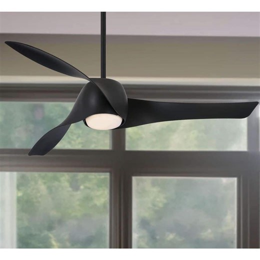 Check The Home Depot's Q&A Before Buying: MINKA-AIRE Artemis 58 in. Integrated LED Indoor Coal Black Smart Ceiling Fan with Light and Remote Control