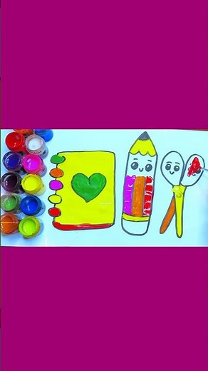 How to Draw Cute School Supplies 😍 | Trending Shorts