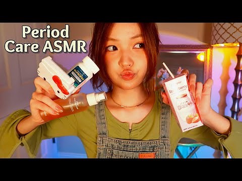 ASMR RP | 🍫 Friend Takes Care of You on Your Period 🩸💊 (medicine, snacks, hairbrush, skincare)