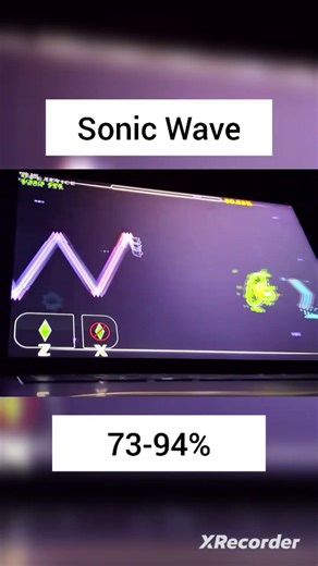 Sonic Wave 73-94?!!! OMG holy run #geometrydash #gddemon #gd #gddaily