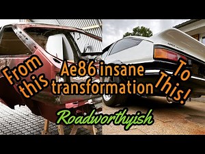 Toyota Ae86 Insane transformation - episode 4. Restoration time lapse. Roadworthyish build series.