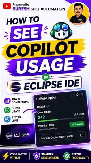 How to Check GitHub Copilot Usage in Eclipse IDE ⚡ | Quick Guide #copilot