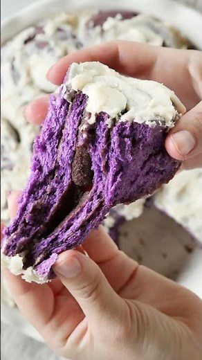 Vibrant and Fluffy Ube Cinnamon Rolls