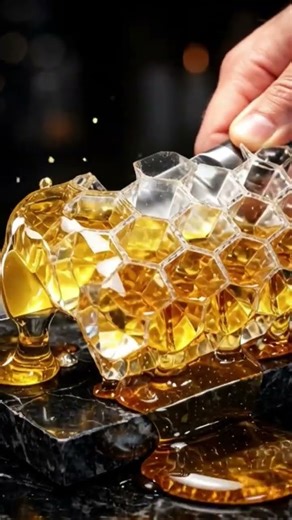 diamond honeycomb cutting ASMR #shorts #ai #asmr #relaxing #trending