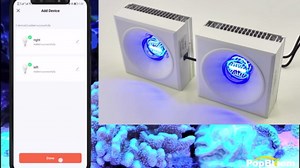 PopBloom RL90 WiFi Reef LED Aquarium Light 200W, Reef Aquarium Lighting for Marine SPS LPS Corals Saltwater Fish Tanks, APP Fully Programmable (2 Light with Mounting kit)