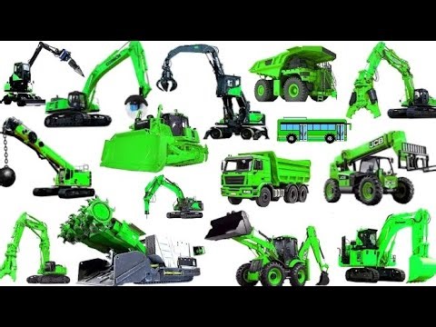 Types of heavy equipment for asphalt road construction: wheel loaders, motor graders, excavators,...