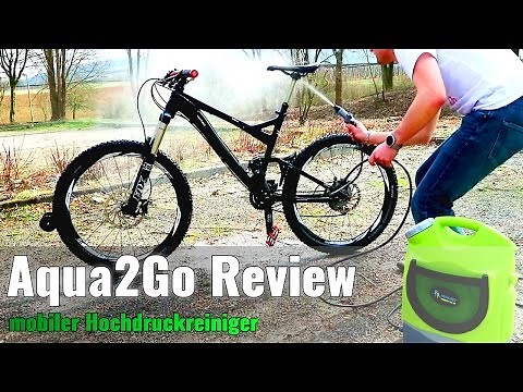 Review - Aqua2Go portable battery-powered pressure washer | Mountain bike cleaning