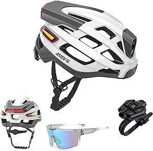 Bicycle Smart Cycling Helmet with Bluetooth Earphone, Headlight + Tail Light Warning Turn Signals - for E-Bikes, Scooters, Commuter, Mountain Bike