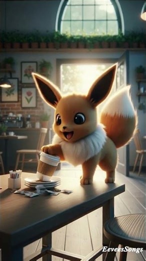 Eevee’s Spilled Latte Shenanigans! 😆☕ #CafeCaper #EeveesSong #CutePokémon