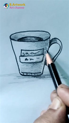 Tea Cup Drawing ☕ | Easy Cup Drawing #drawing #B.artwork