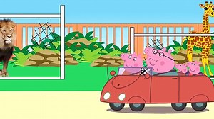 Peppa Pig at the Zoo - Peppa pig goes to zoo with a family