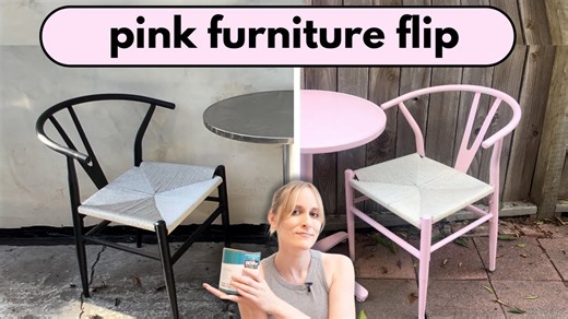 Flip candy-pink thrifted furniture into a bold table-and-chair set