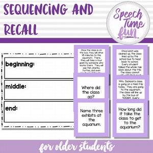 Sequencing and Recall for Older Students