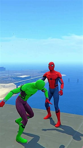GTA 5 Green Spiderman 🕷️ ep.1613 | Ultimate Ragdoll Chaos & Funny Fails 🤯 #shorts