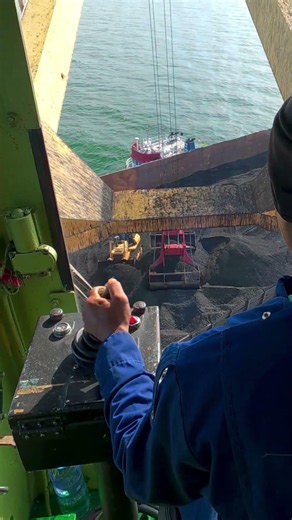 Loading Coal with a Ship Crane