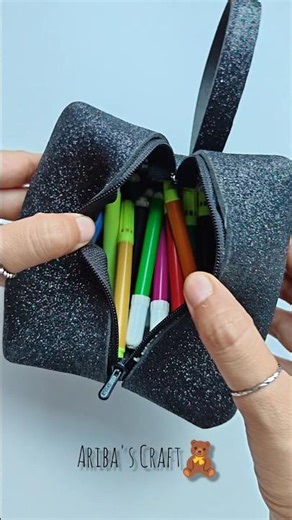 Cute DIY pencil case🖤 #diy #crafts #shortvideo #handmadediy #diypencilcase #foryou
