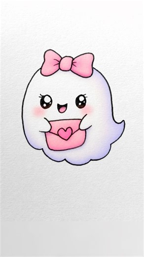 Draw a cute ghost with a letter | easy drawing for kids #spooky #simple #artforkids #halloweenart