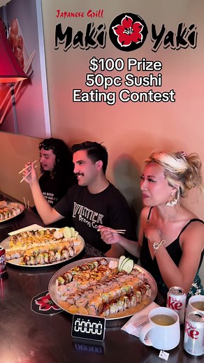 Sushi Eating Contest Challenge by Raina | Food Challenge