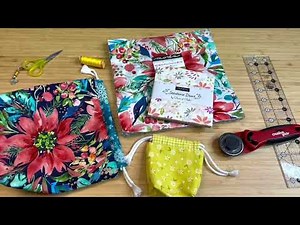 CHARM SQUARE BAG! A simple bag made from five 5" charms OR five 10" squares plus cording or ribbon.