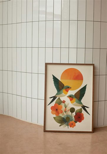 Ukiyo-e Hummingbird Printable Wall Art, Nature Themed, Printable Wall Art, Bird Lover (digital Download) - Etsy