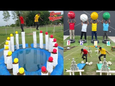 Balloon Popping Race and Football Challenge 🔥| Final Winner Will Shock You 😱/ Amazing Challenge
