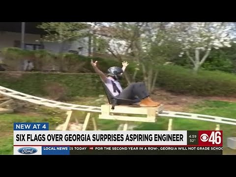 Six Flags Over Georgia surprises teen who built his own roller coaster
