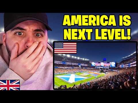 Brit Reacts to They Don't Have Stadiums Like This In Scotland... europeans in america