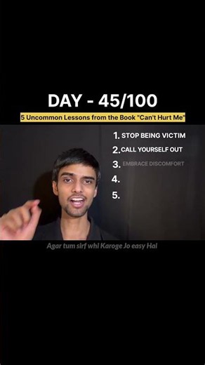 5 Rules of Can't Hurt Me | David Goggins Mindset 🔥 #DavidGoggins #CantHurtMe #shorts #Mindset