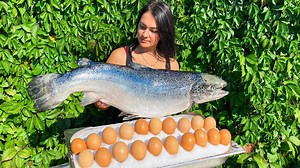 Recipe for A Huge Salmon Baked in Salt! A unique dish | Victoria in the kitchen