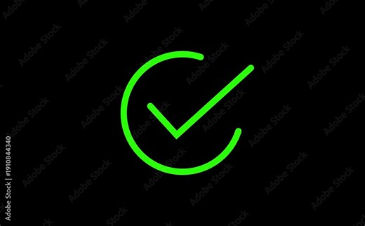 check mark on transparent background. Check mark symbol. approved tick mark icon, Check mark icon animation , right mark icon. check box, tick box Yes tick & Done Motion Graphic 4k.