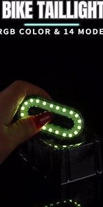 Bike Tail Light, USB Rechargeable Bike Rear Light, Waterproof Bicycle Rear Light RGB Flashlight 7 Color 14 LED Warning Light, RGB Skateboard Light