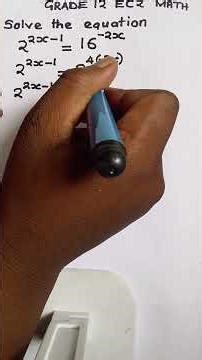 GRADE 12 Equations Involving Indices very well explained