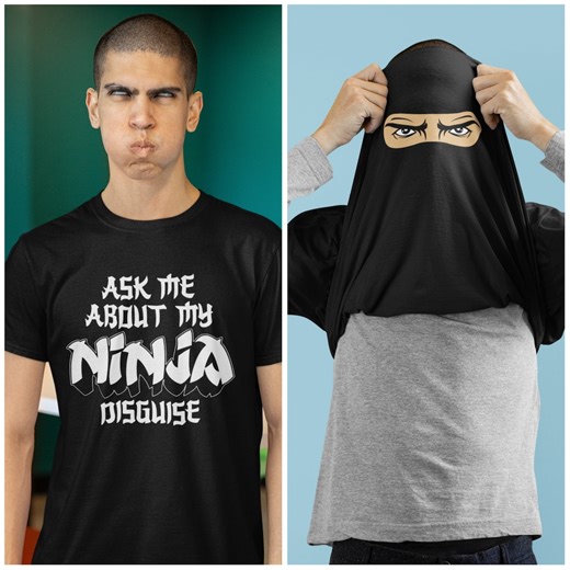 Flip T Shirt Ask Me About My Ninja Disguise Funny Tshirt Joke Costume - Etsy Australia