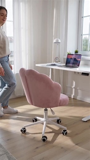 ¿Buscas la silla perfecta que combine estilo y confort? ✨ Presentamos la silla de terciopelo Raybee en color rosa rubor, ideal para tu tocador, escritorio o estudio. Su diseño sin brazos, respaldo cómodo y ruedas suaves te brindan total libertad. Ajustable en altura y con giro 360°, es pura funcionalidad y elegancia. ¡Transforma tu espacio con un toque artístico! Consíguela hoy. #SillaVelvet #SillaDeEscritorio #DealsForYouDays #AIGC #Moras