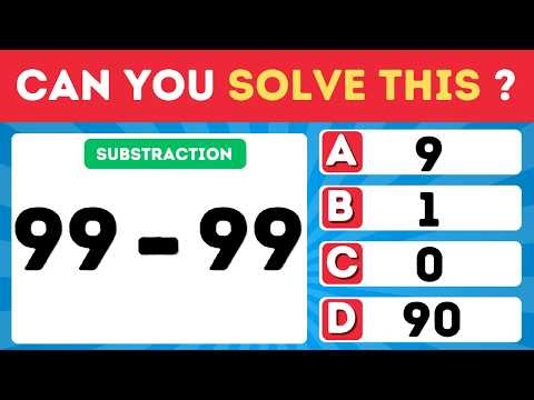 Will You PASS the Subtraction Test? Math Quiz Challenge 🧠
