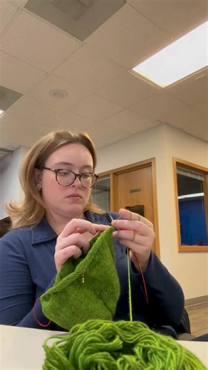 If you didn’t like my serious face yesterday, you’re really not going to like this one. Sometimes there are just… surprises… on the needles and surely I wasn’t the one to do that! Don’t worry though, I’m still very HAPPY to be raising money for the American Cancer Society! We’re $90ish away from $500… which is halfway to $1K!! If you can give, if you can share this post, whatever it is… it helps 🤍 a link to donate is in the comments! | Madison Pitsch