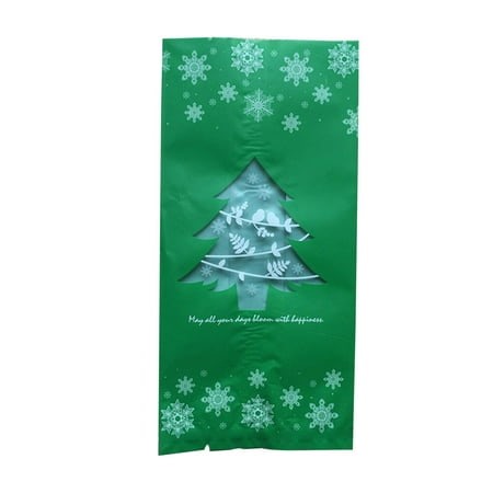 50pcs Candy Bags Christmas Tree Snowflake Pattern Christmas Cookie Bag Flat Pocket Snack Gift Bag Biscuits Packing Bag Creative No Ribbon Green - Walmart.ca