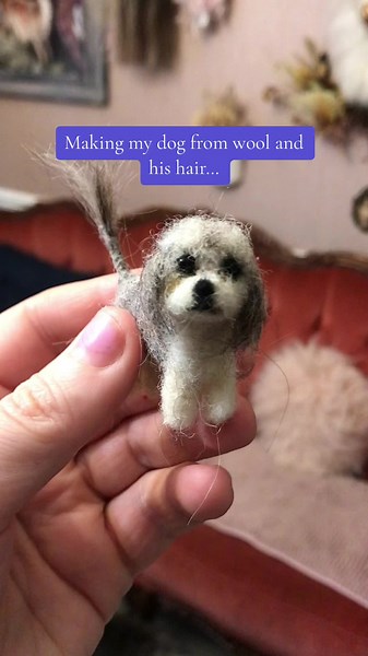 Needle Felting Cute Dog - Handmade Pet Gift