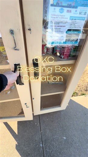 another blessing box donation at Spring Hill Baptist church in nw okc! so pumped for all the goods already in there, even more excited to add to the collection. 😊 #donation#blessingbox#essentials#okc#pantryrestock