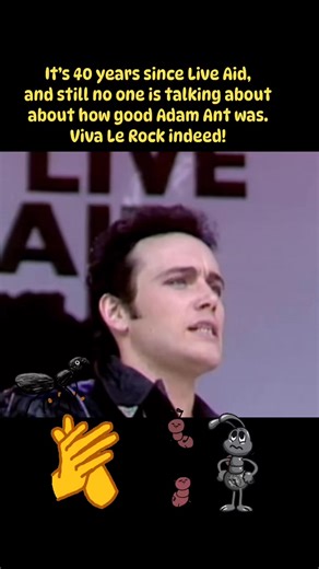 At Live Aid, Adam Ant had to cut his set short and perform just one song. He didn’t do the obvious and play Ant Music; instead he opted for his new single Viva Le Rock…and it was great. #markingtime #adamant #adamandtheants #vivalerock #LiveAid40 | Marking Time