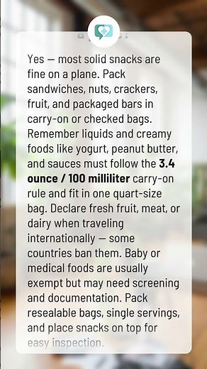 Can you bring snacks on a plane?