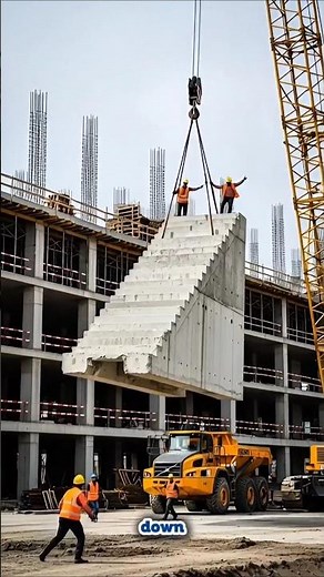 GIANT STAIR BLOCK FALLS! Crane Breakdown on Site! #ConstructionFail #viral #engineering