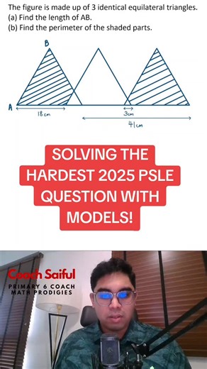 Saiful Rizal on Instagram: "Was the 2025 PSLE Math Paper hard? Let's solve the HARDEST question now! Disclaimer: I saw this question going around online based on student reports. It might be inaccurate. #psle #2025psle #pslemath #learningisfun #singaporemath"