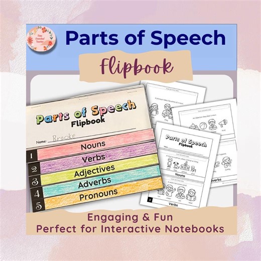 Parts of Speech Flipbook | Interactive Notebook Grammar for 2nd–3rd Grade | Great as a Grammar and Writing Lesson at Home | Kids Craft - Etsy Australia